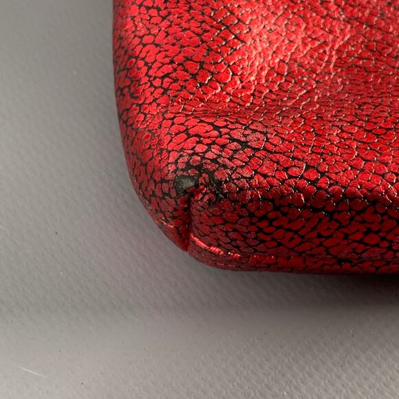 COACH Red Black Zip Up Wristlet Wallet - Picture 7 of 7